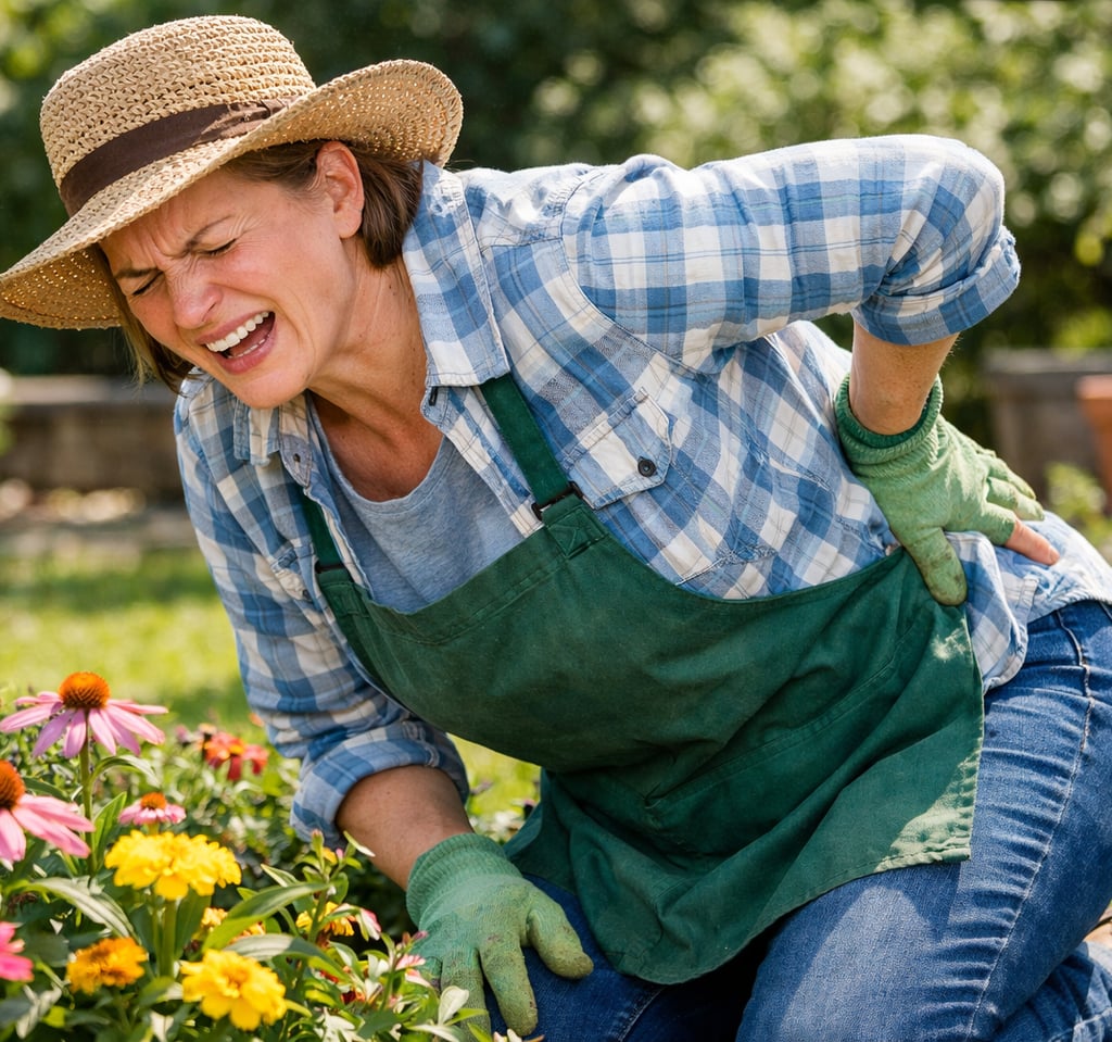 une femme souffrant d'une douleur lombaire irradiant du dos à la jambe