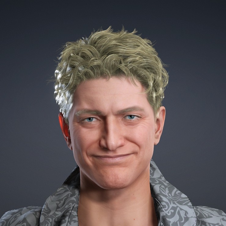 a man with a short haircut