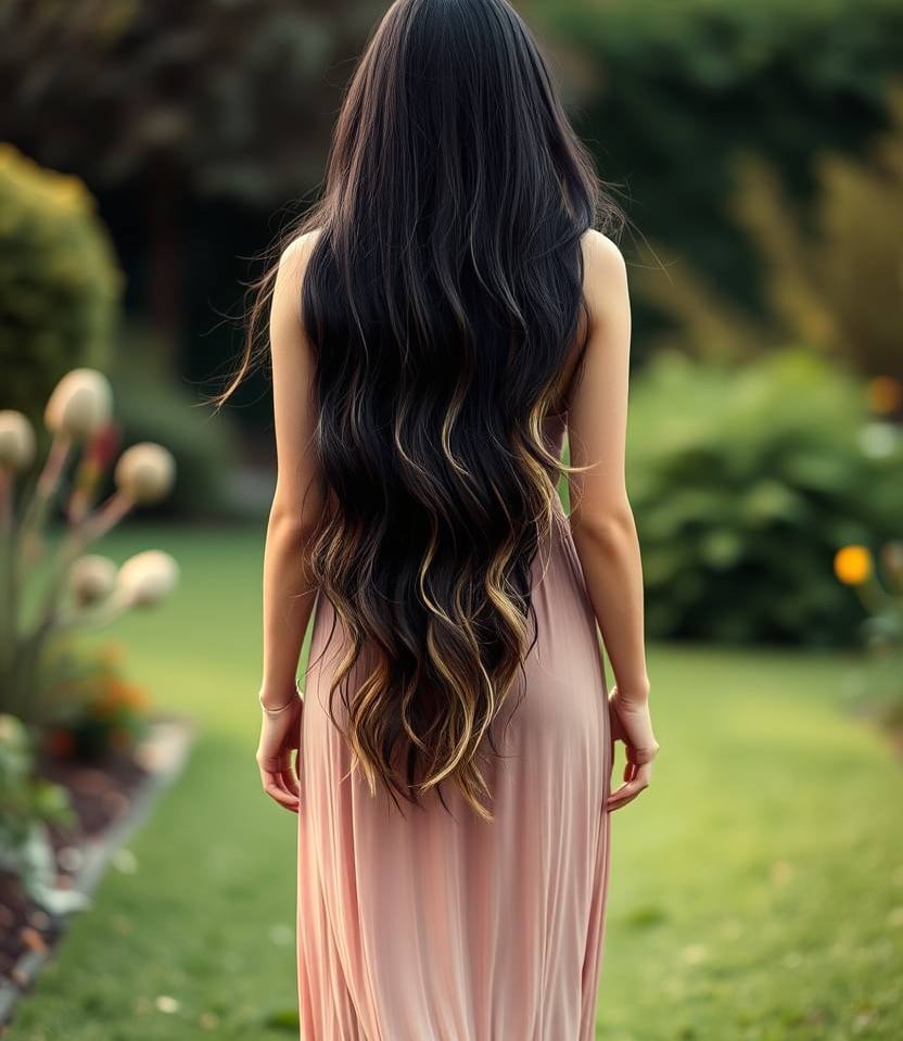 knee-length-hair-ombre-waves