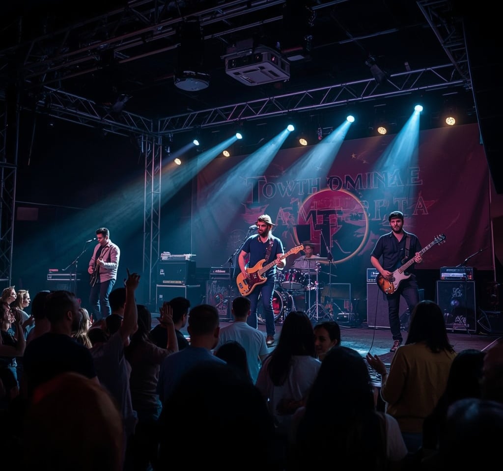 Banda de rock se apresentando em evento na Zona Sul de São Paulo