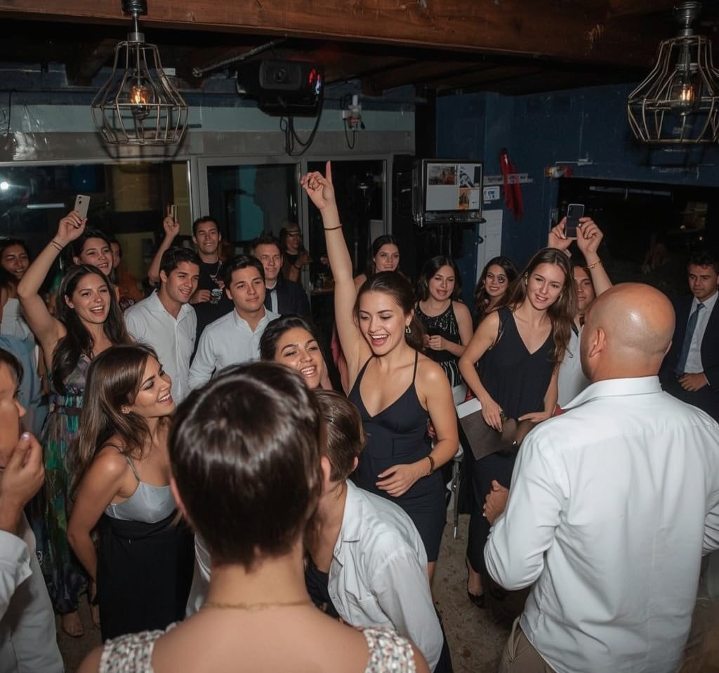 Banda tocando ao vivo durante festa de aniversário em São Paulo