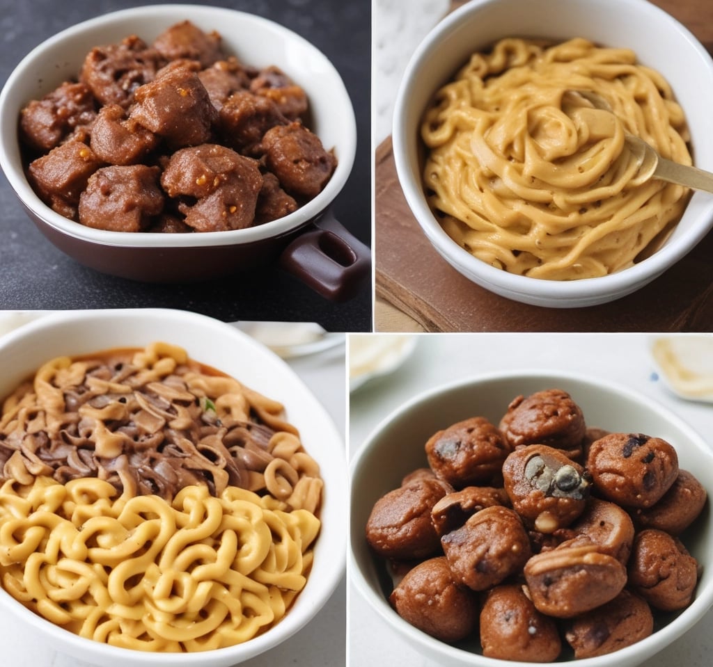 Chocolate drizzled peanut butter date bites with toppings , Microwave Mug Omelet , Quick Pasta with