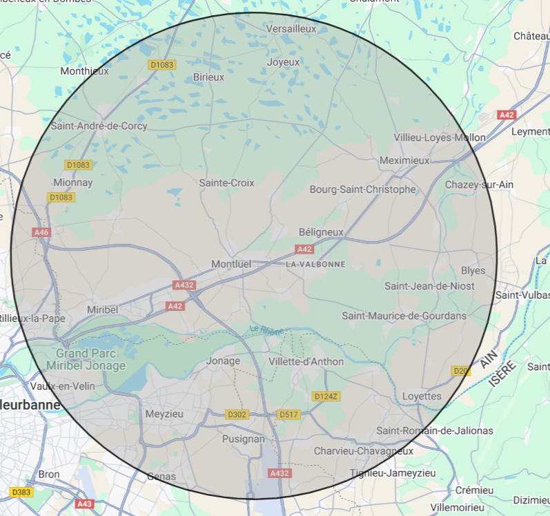 zone d'intervention gratuite