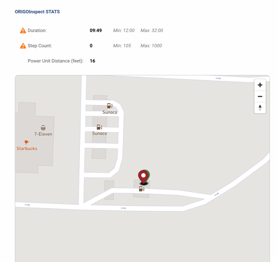 Photo showing that a driver didn't complete inspection and what a bad inspection is