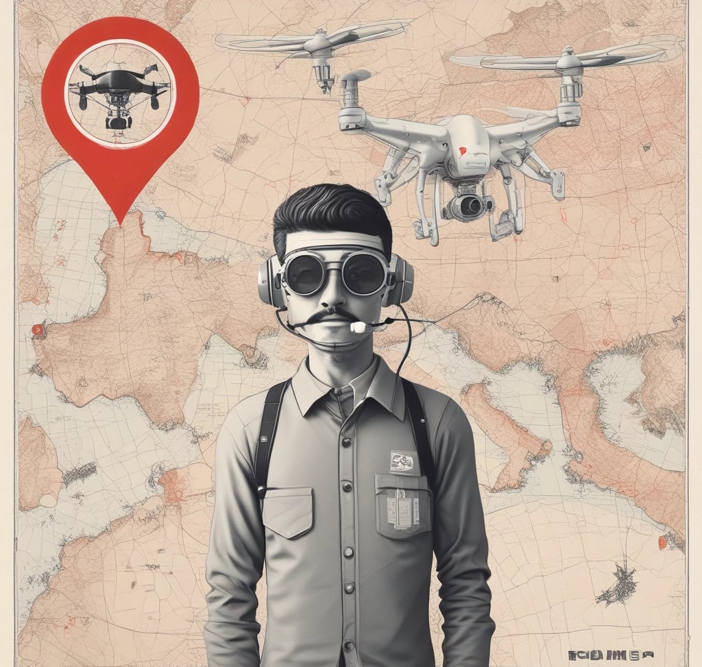 pilota di droni, cartina con divieto di sorvolo