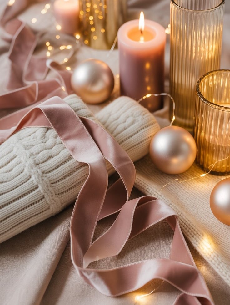 a table with candles and candles on it