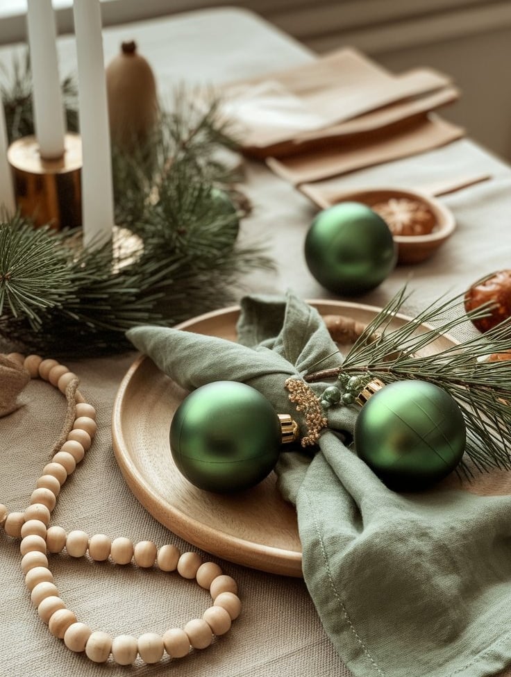 a table with a table cloth and a candle