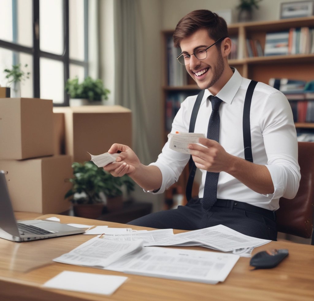 um homem de terno e gravata está sentado em uma mesa