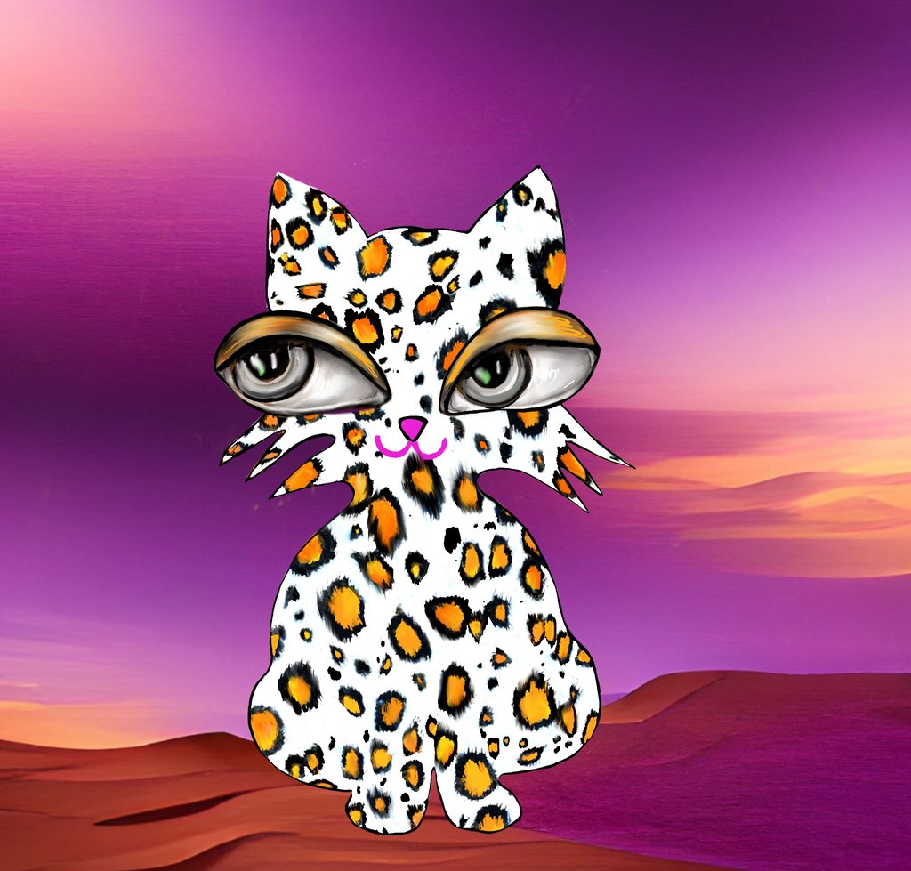 custom cat portrait art by Eve Hennessa Hawa Cat commission