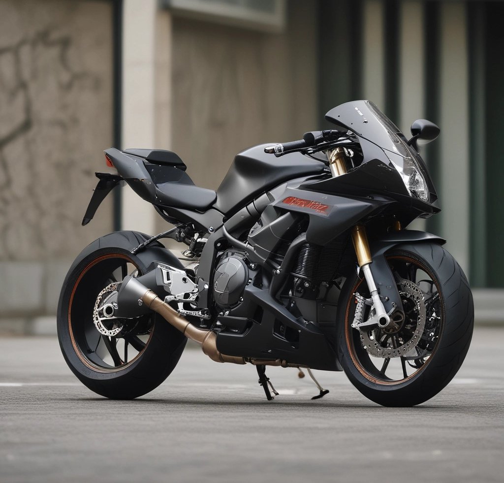 A dynamic motorcyclist riding through a winding mountain road at sunset
