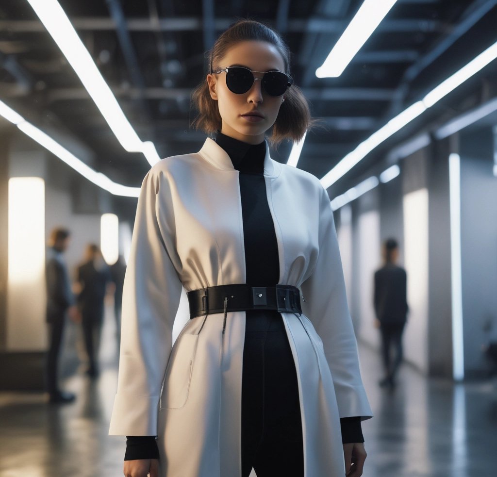 mujer guapa vestida con ropa techno rave festival techno bunker festival