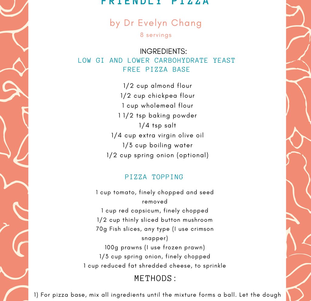 diabetic and kidney friendly pizza