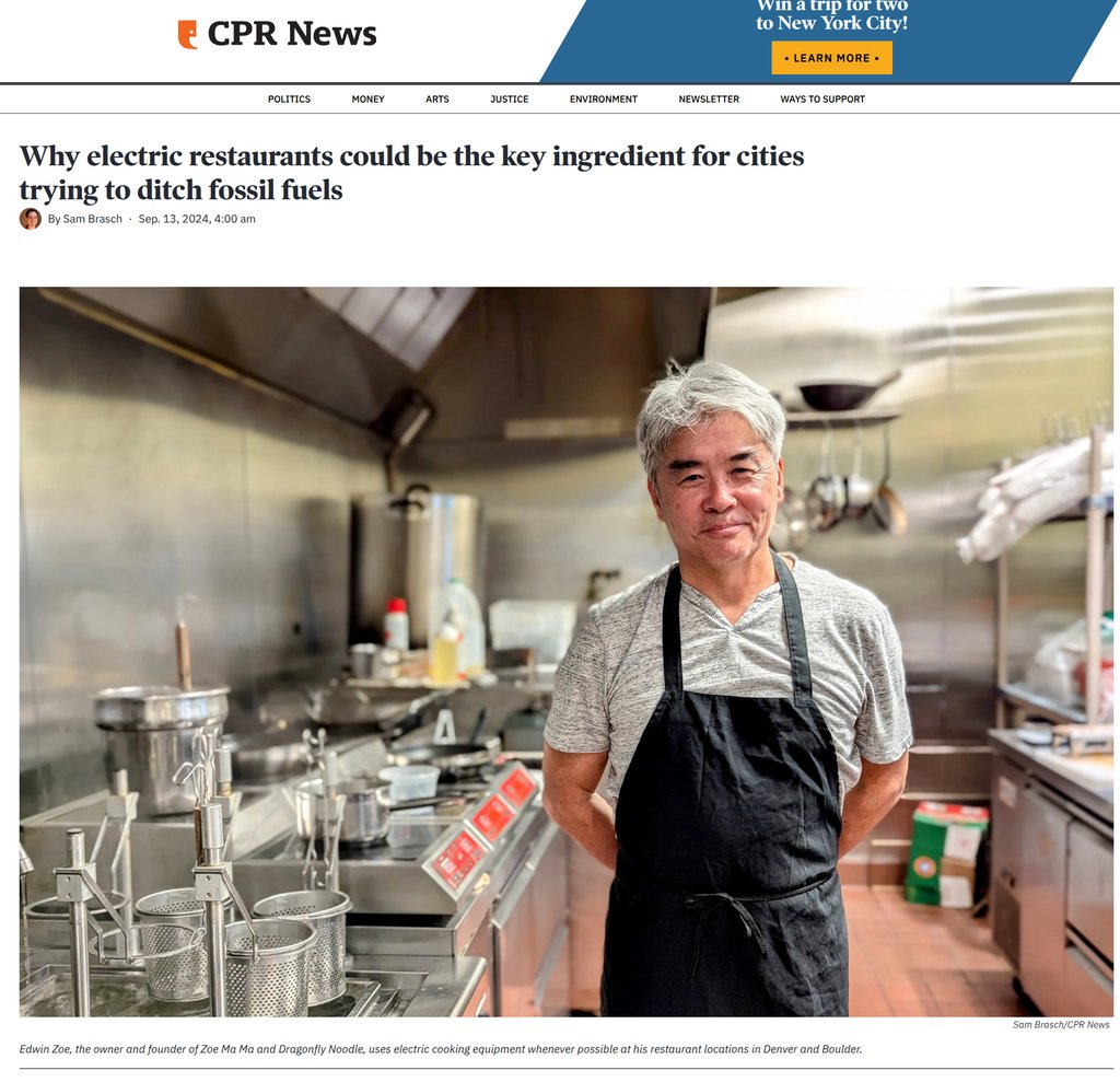 Colorado Public Radio and NPR segment on restaurants switching from gas to electric equipment