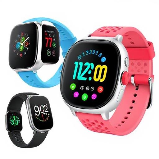 a smart watch with a colorful colored band