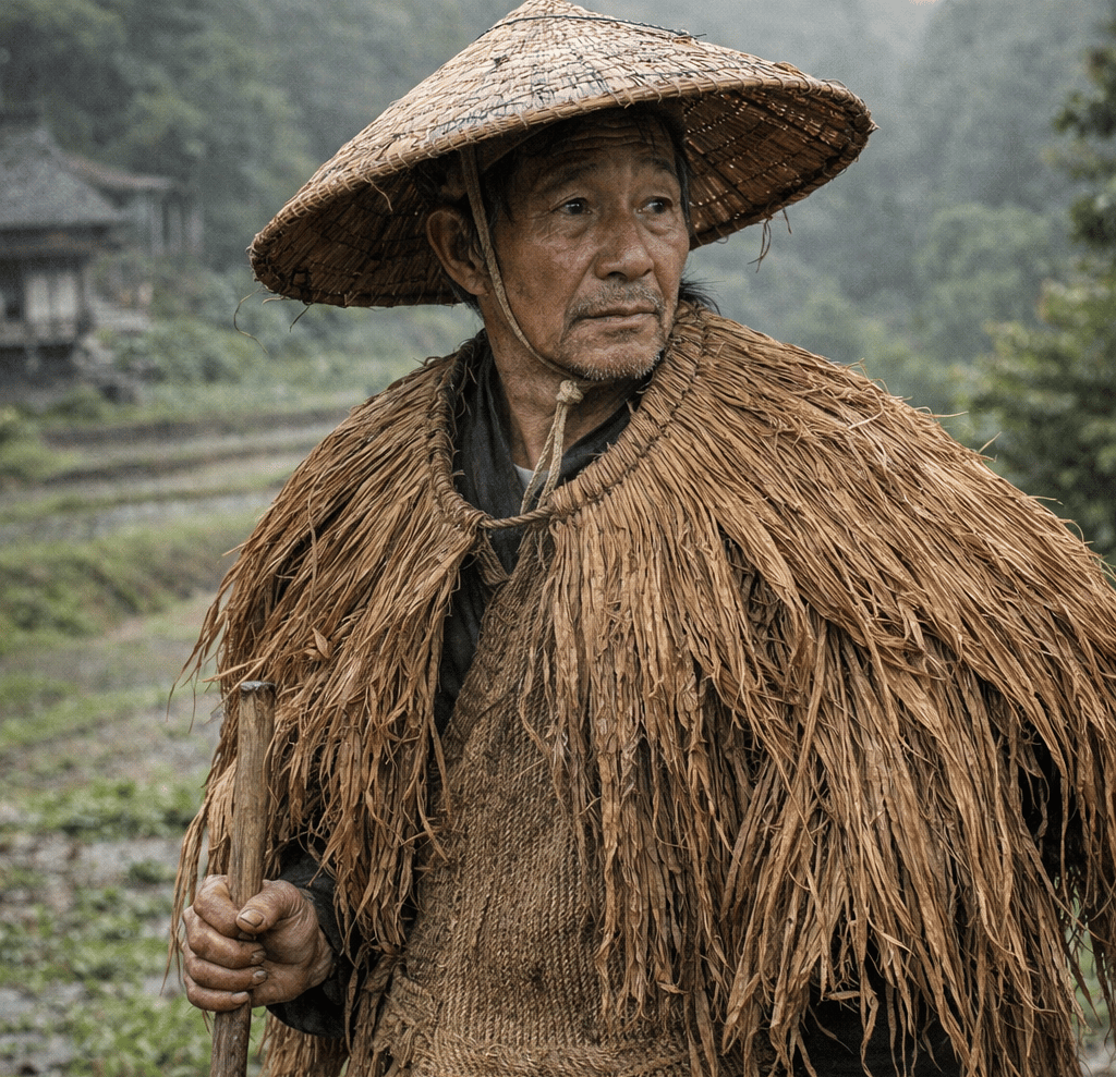 traditional japanese rainwear ricestraw