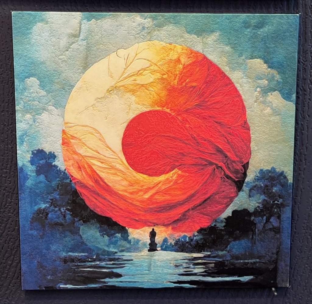 Close-up of Sunset canvas texture on suede textile backing