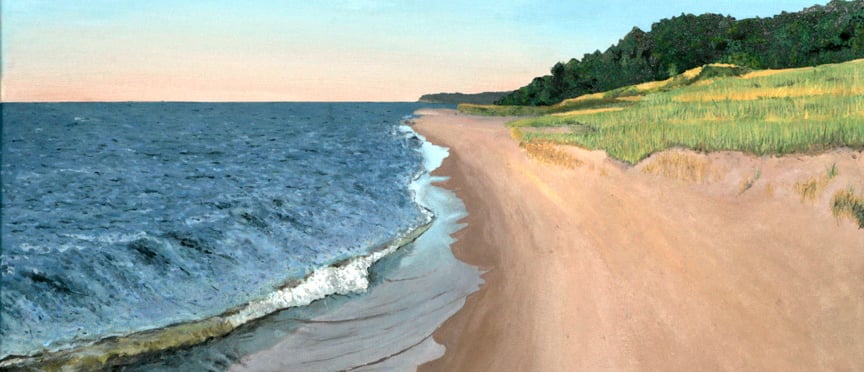 Lake Michigan Painting, Lake Michigan beach painting