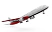 a large jetliner flying in the air