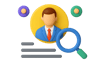 Talent profile with magnifying glass icon