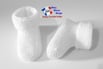 Chaussons blancs modele layette bb tricot bebe fait main