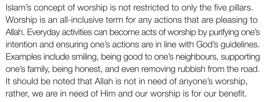 The concept of worship in islam