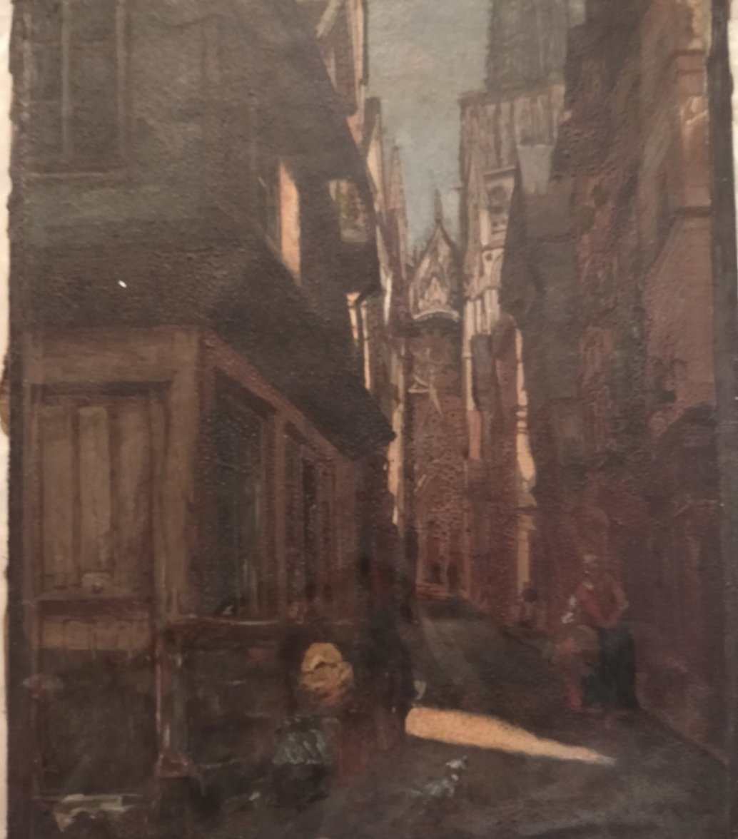 Tableau ancien, avant restauration.