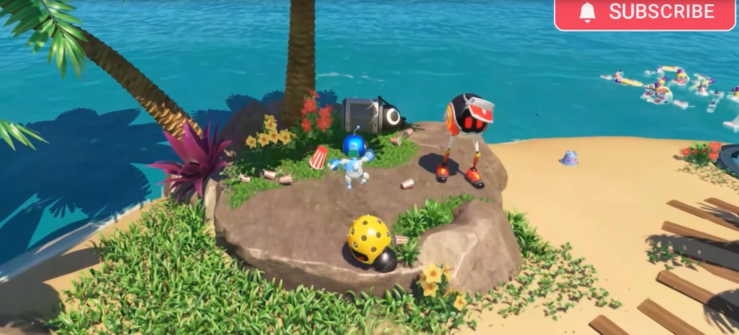 astro bot turtles in trash