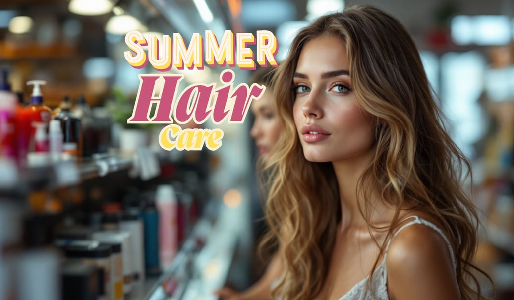 a woman looking at hair products
