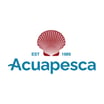 Logo de Acuapesca con una concha marina roja y texto "EST 1989", empresa peruana especializada en acuicultura, pesca y produc