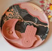 plateau design unique et original, porte encens main fatma, coupelle croissant de lune, décoration