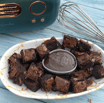 brownie bites with chocolate dip