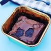 single brownie in fancy container