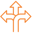 Icon with three arrows pointing in different directions
