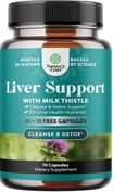 a bottle of liver support with milk thistle