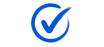 Big blue check mark surrounded by a blue circle.
