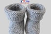 Chaussons gris modele layette bb tricot bebe fait main