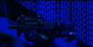 Animated game skin frame - blue typography with dark jungle backdrop