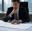a man in a suit and tie sitting at a table