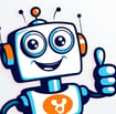 a robot with a thumbs up and a thumbs up