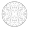 a white plate with a circular object on it