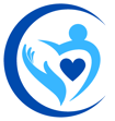 blue caring hands logo