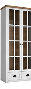 Vitrine Parma A137 blanche, bois lefkas et pin Anderson 