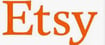 a etsy logo in a white and orange leters