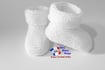 Chaussons blancs modele layette bb tricot bebe fait main