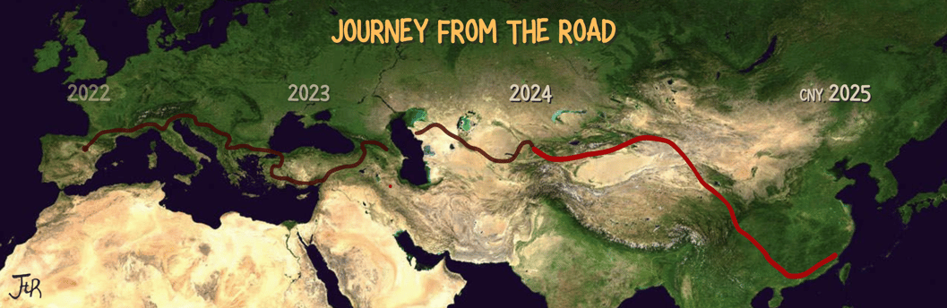 ruta de españa a china que ha recorrido una mujer en bicicleta