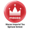 a badge of macaroni tea and a crown