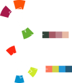 Color wheel highlighting Split Complementary palettes