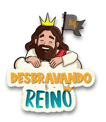 a cartoon jesus with a crown on his head