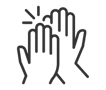 a hand holding a finger up to a finger