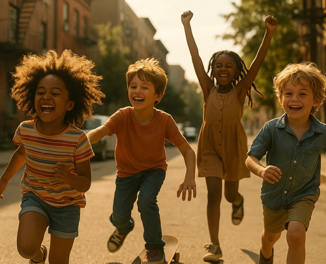 Des enfants jouent ensemble pour la journée mondiale contre le travail des enfants